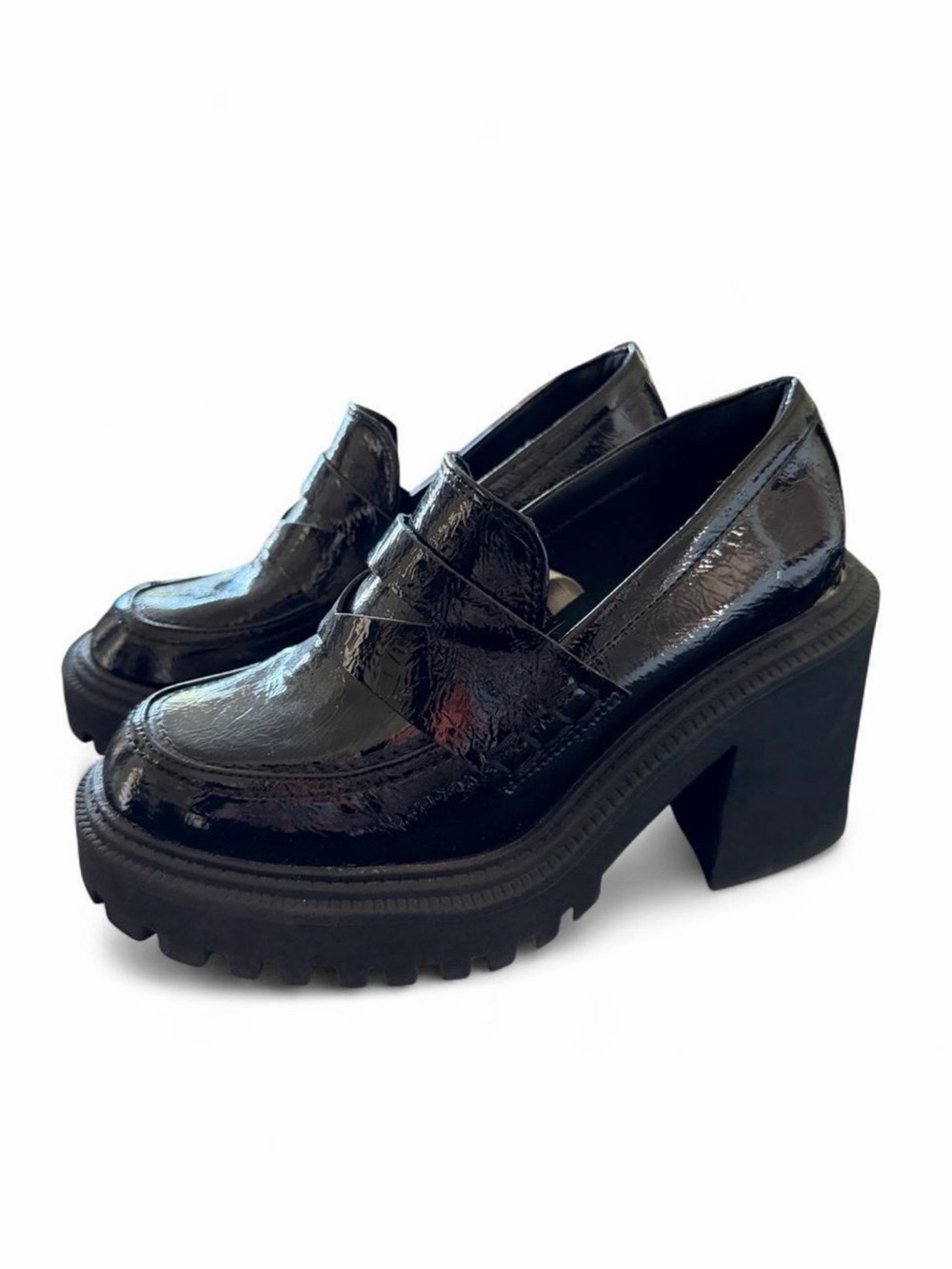 a new day Black Patent Chunky Platform Loafers
